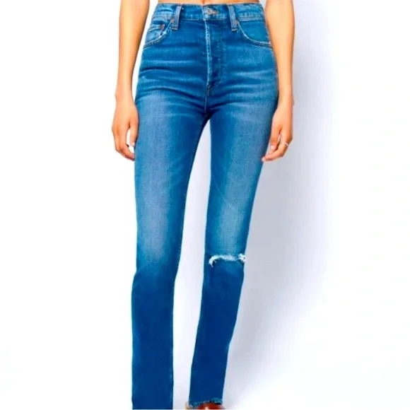 Re/Done Levi's 80s Slim Straight High Rise Jeans sz 27 - Picture 1 of 14